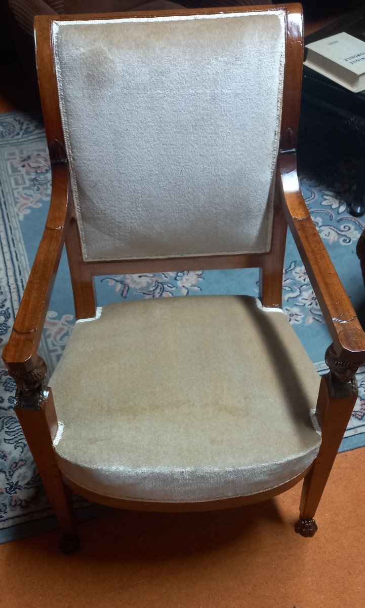 Fauteuil En Acajou d'époque Consulat-photo-3