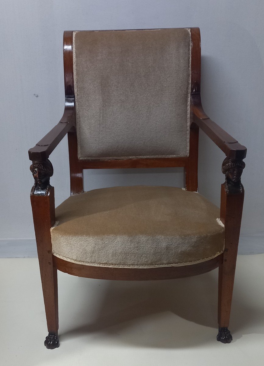 Fauteuil En Acajou d'époque Consulat