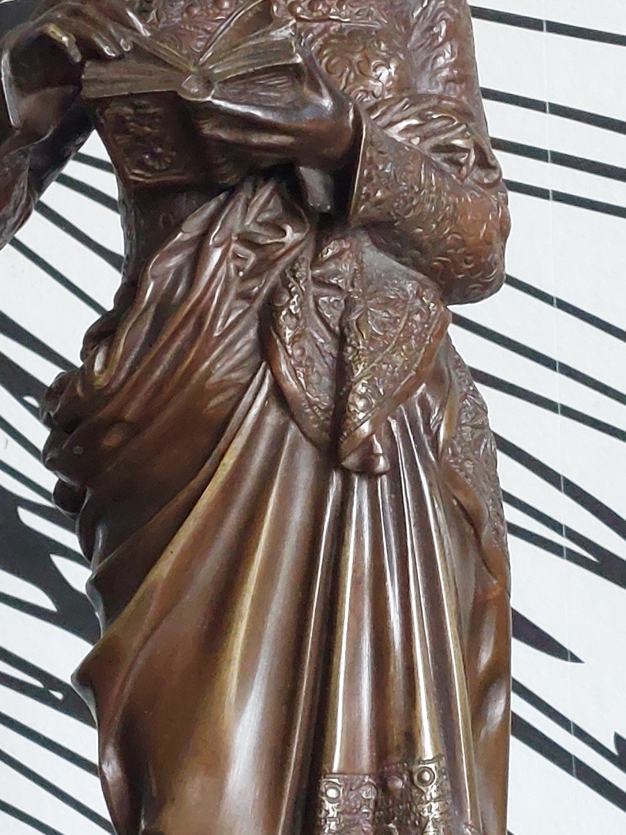 Bronze "la Liseuse " Signé A.carrier Belleuse XIXème Siècle-photo-3