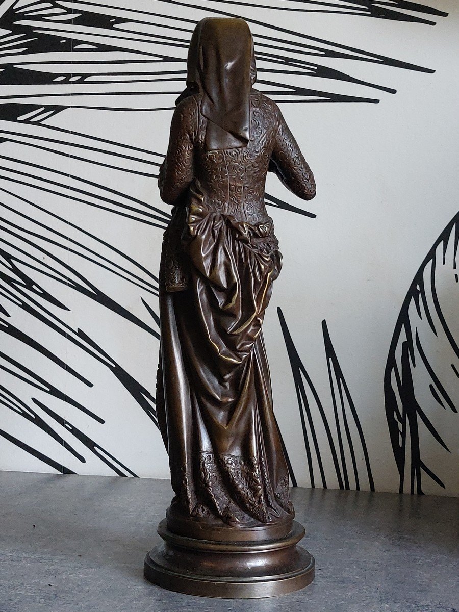 Bronze "la Liseuse " Signé A.carrier Belleuse XIXème Siècle-photo-6