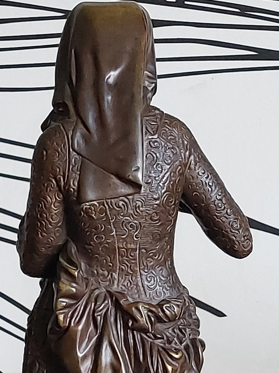 Bronze "la Liseuse " Signé A.carrier Belleuse XIXème Siècle-photo-7