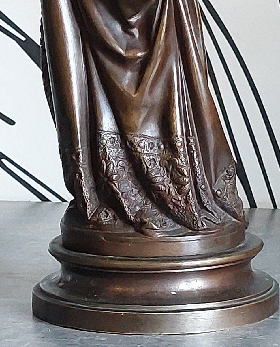 Bronze "la Liseuse " Signé A.carrier Belleuse XIXème Siècle-photo-8