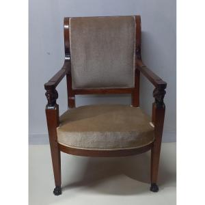 Fauteuil En Acajou d'époque Consulat