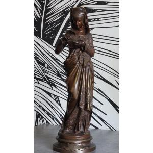 Bronze "la Liseuse " Signé A.carrier Belleuse XIXème Siècle