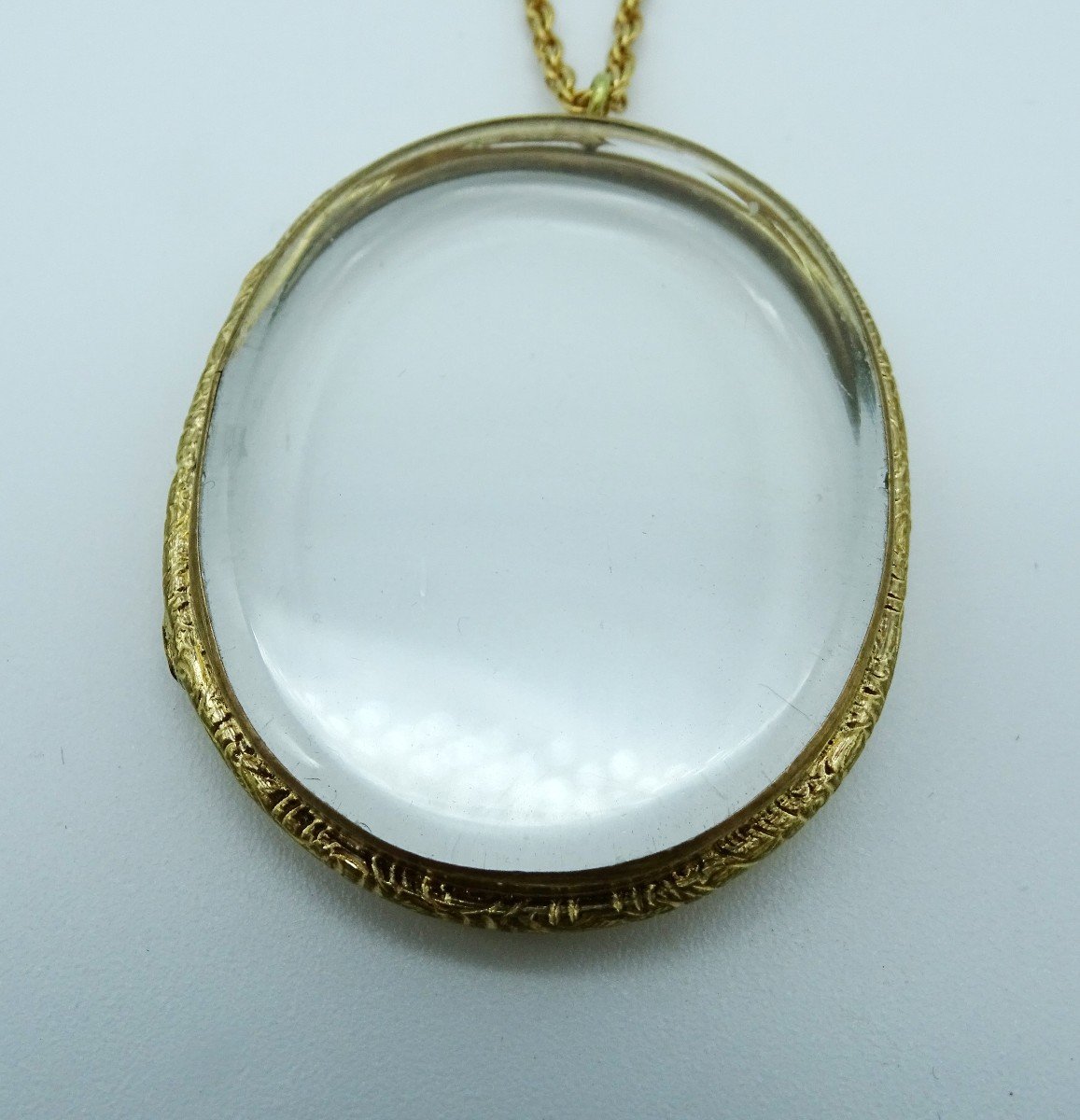 Double Photo Holder Pendant With Golden Metal Chain 1900-photo-3