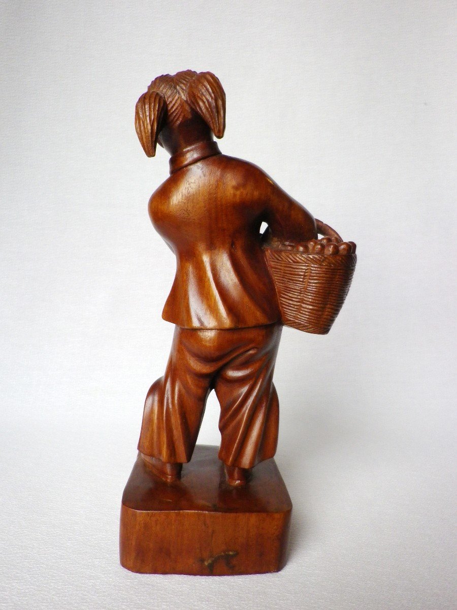 Wooden Statuette Vietnam - Indochina 1950-photo-3