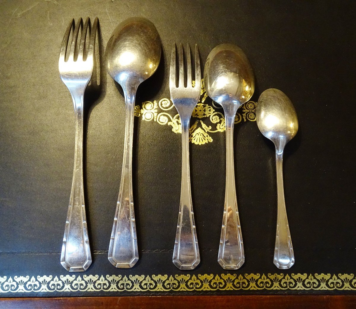 Alfénide Cutlery Set For 6 People 30 Pieces 1930/1940-photo-2