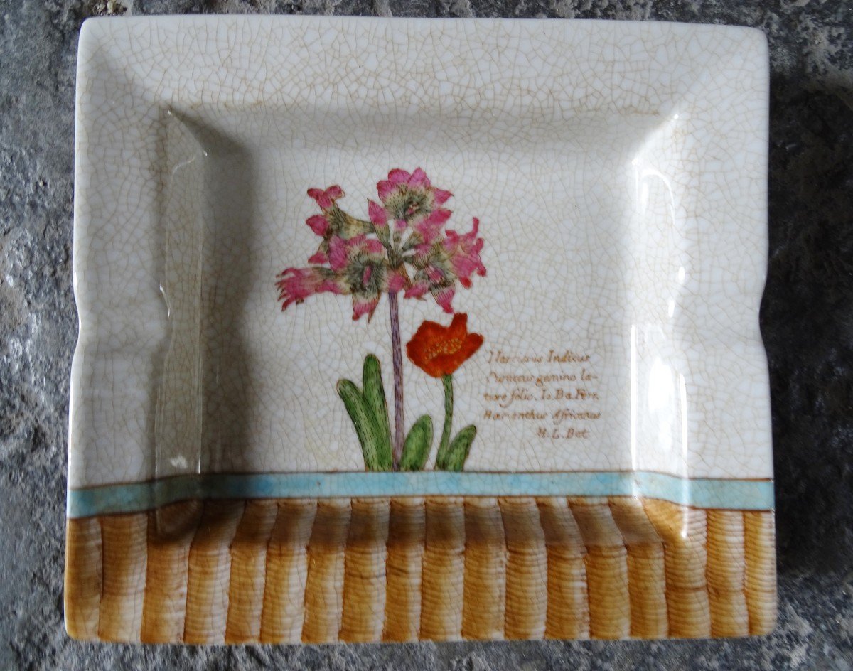 Fabienne Jouvin Trinket Tray Flowers "haemanthus" 80s