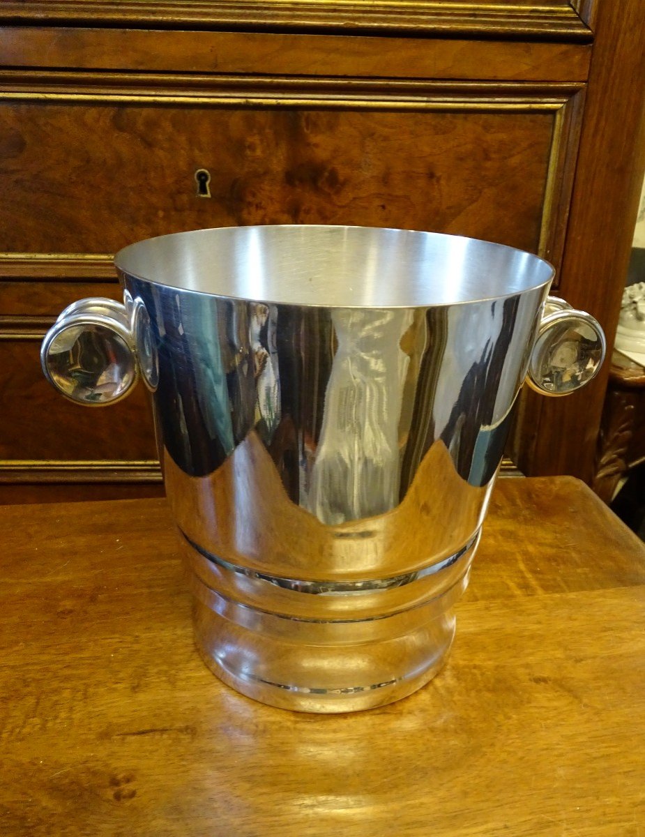 Silver Metal Champagne Bucket 20th-photo-3