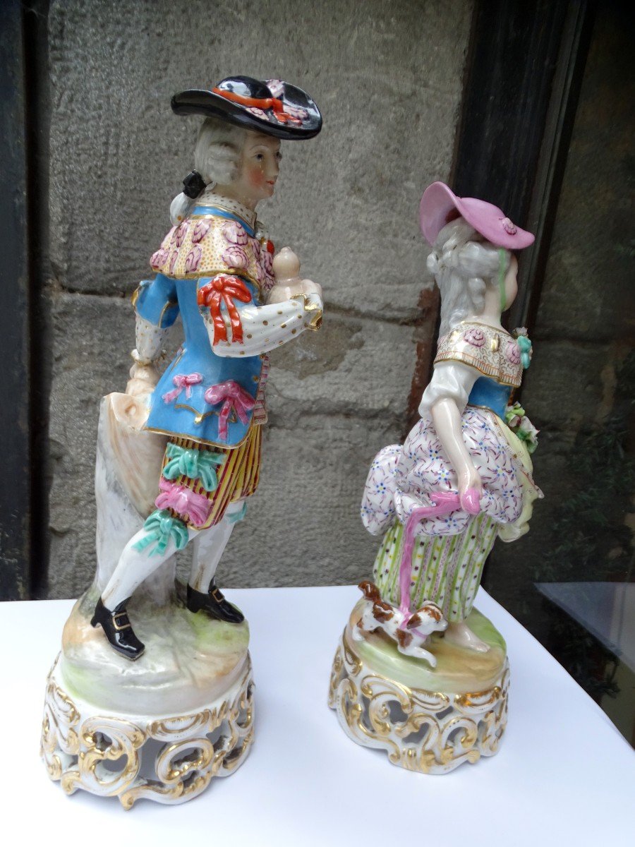 Pair Of Large Porcelain Statues 19 Th-photo-3