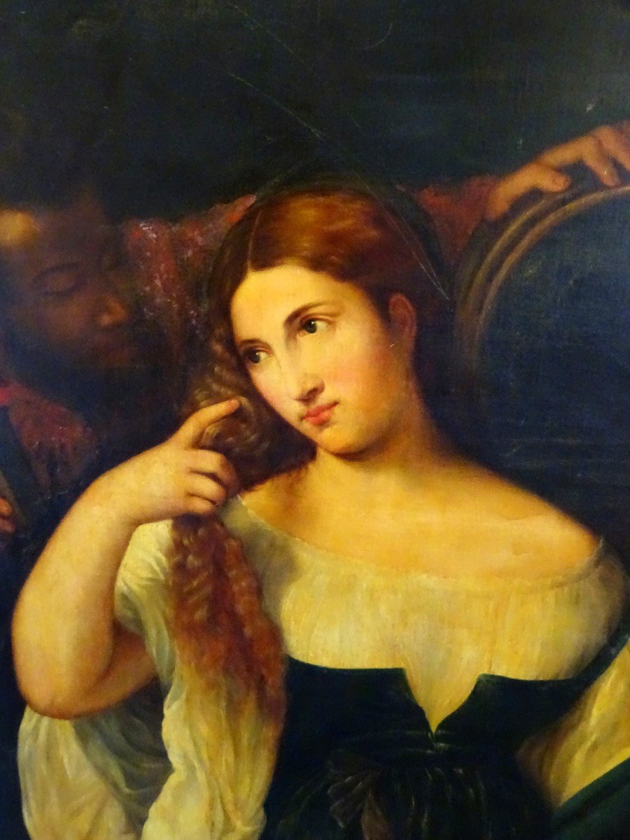 According To Titian Young Woman At Her Toilet 19th-photo-2