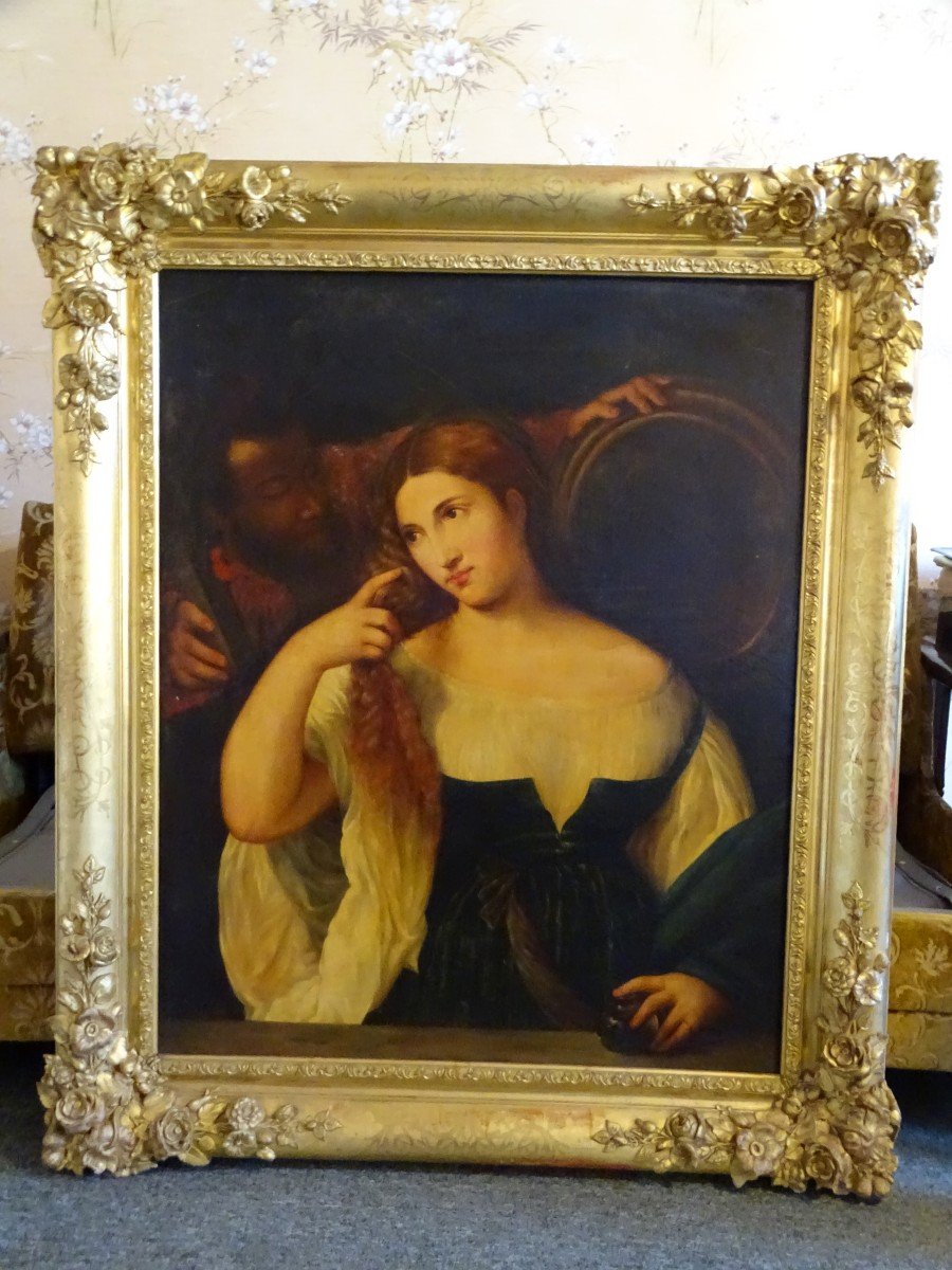 According To Titian Young Woman At Her Toilet 19th