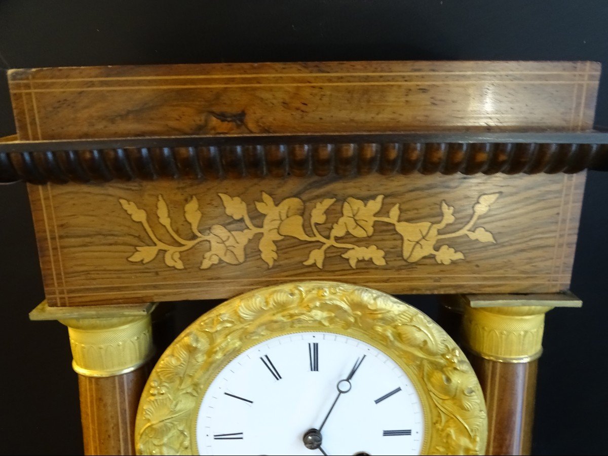 Inlaid Portico Clock Charles X-photo-2