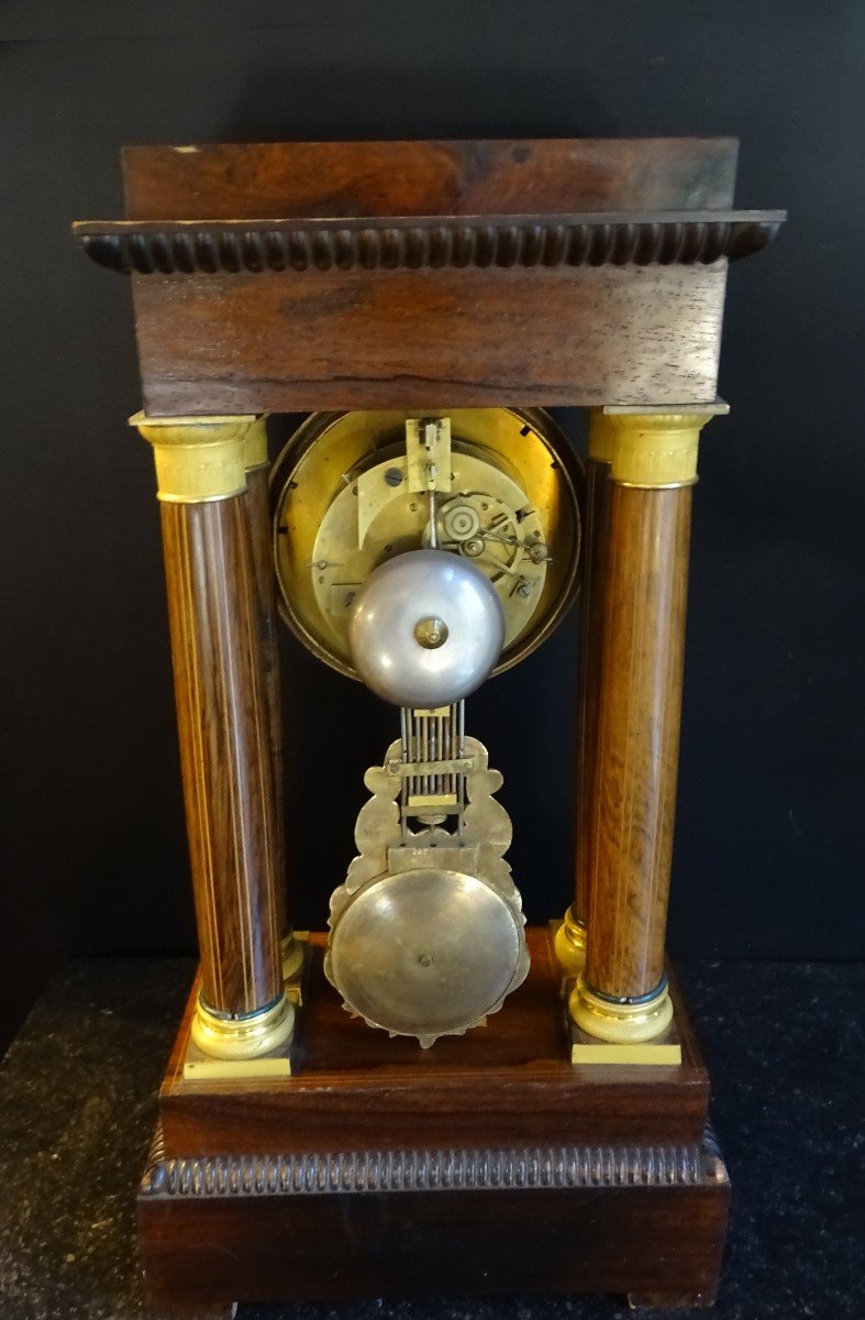 Inlaid Portico Clock Charles X-photo-1