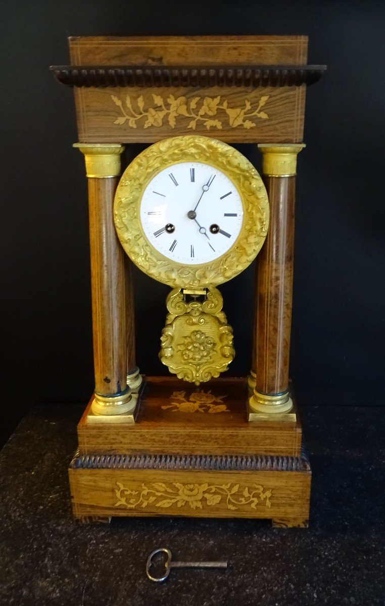 Inlaid Portico Clock Charles X