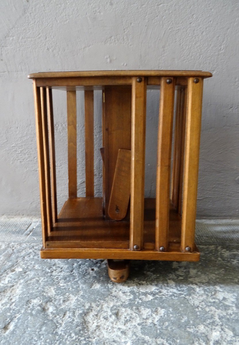 Small Rotating Bookcase In Walnut Late 19th-photo-2