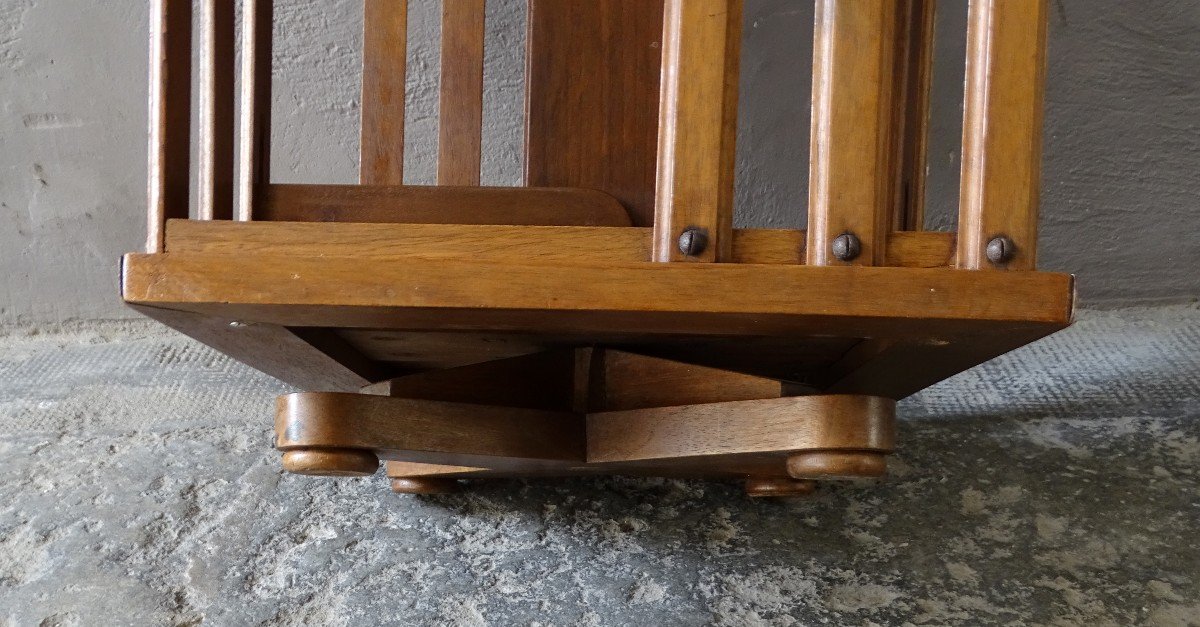 Small Rotating Bookcase In Walnut Late 19th-photo-4