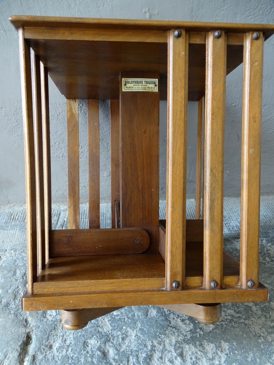 Small Rotating Bookcase In Walnut Late 19th-photo-1