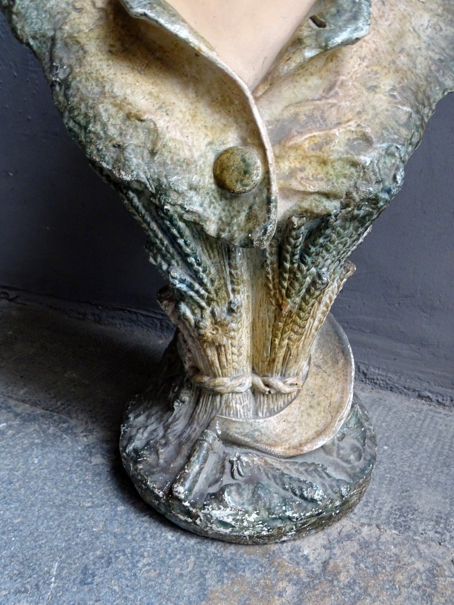Buste En Plâtre Peint Art Nouveau-photo-1
