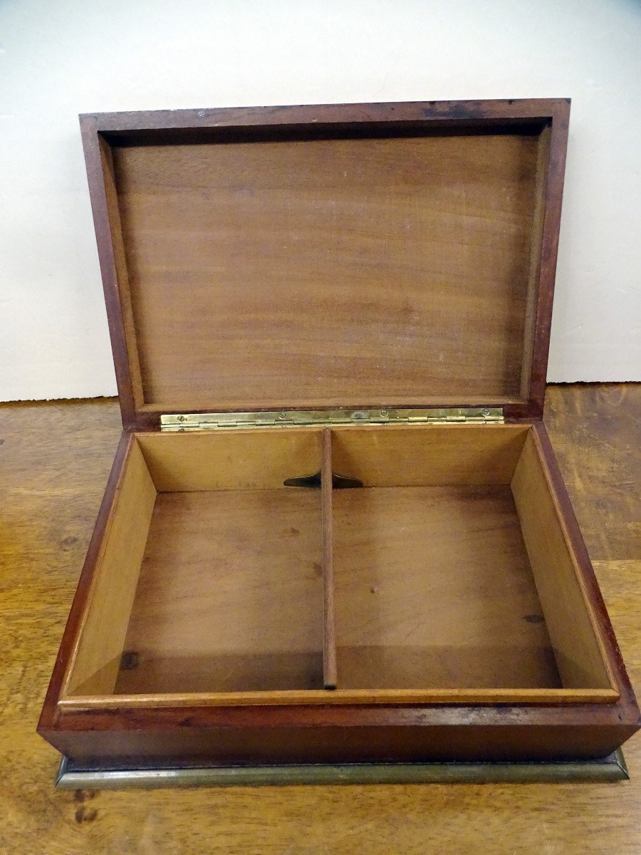 Card Box In Mahogany And Brass Late 19th-photo-2