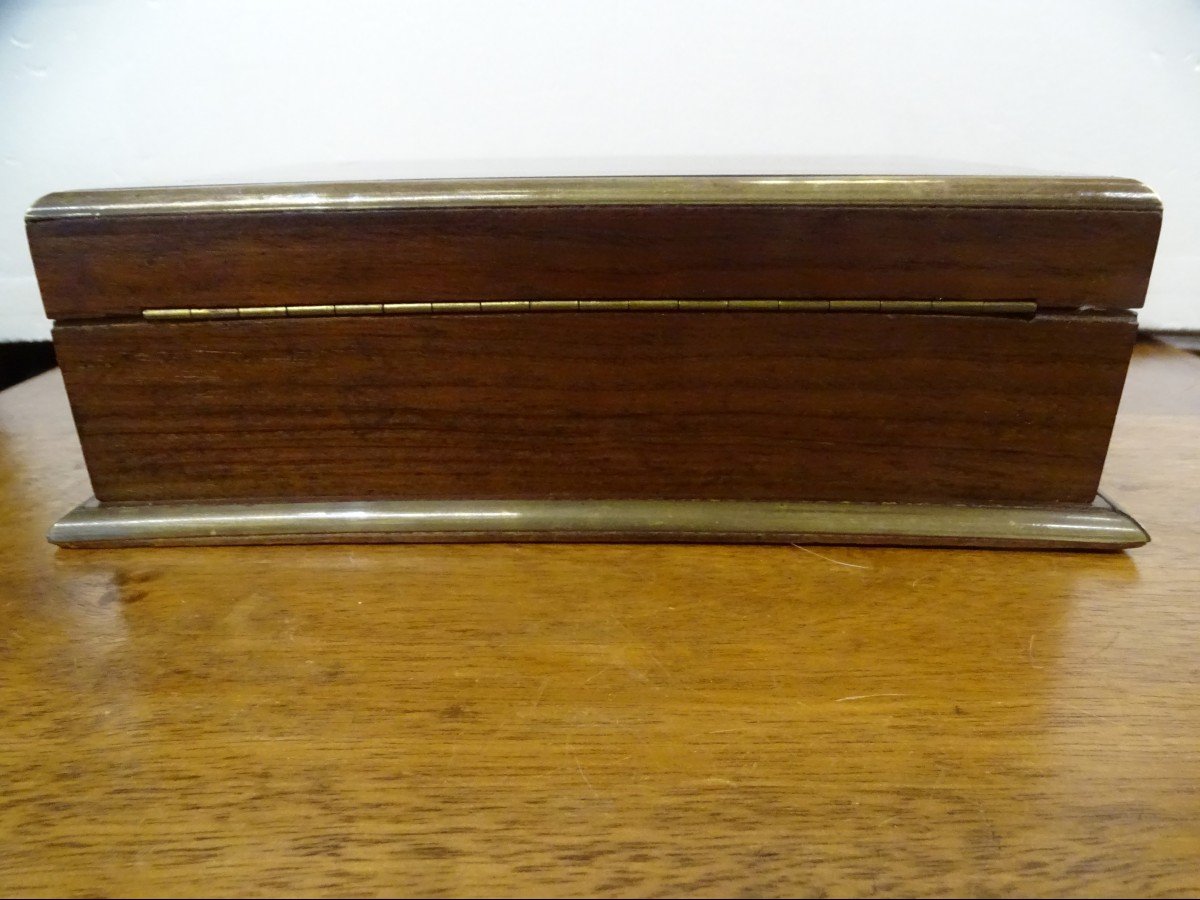 Card Box In Mahogany And Brass Late 19th-photo-4