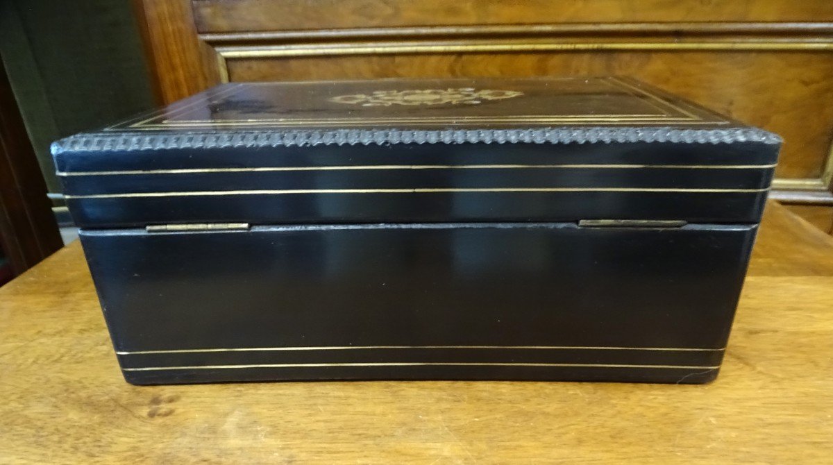 Napoleon III Blackened Wood And Tortoiseshell Box-photo-4