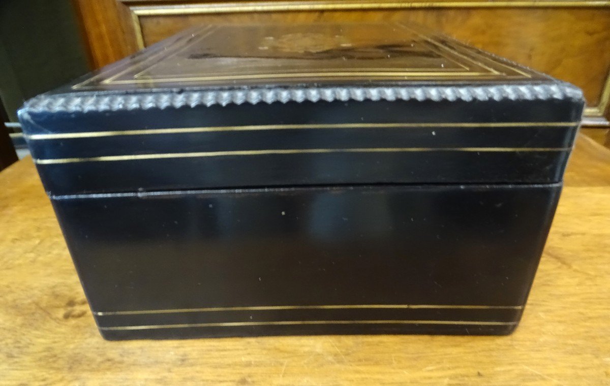 Napoleon III Blackened Wood And Tortoiseshell Box-photo-1