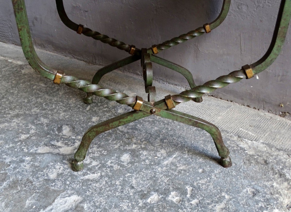 Wrought Iron X Stool 1950s-photo-1