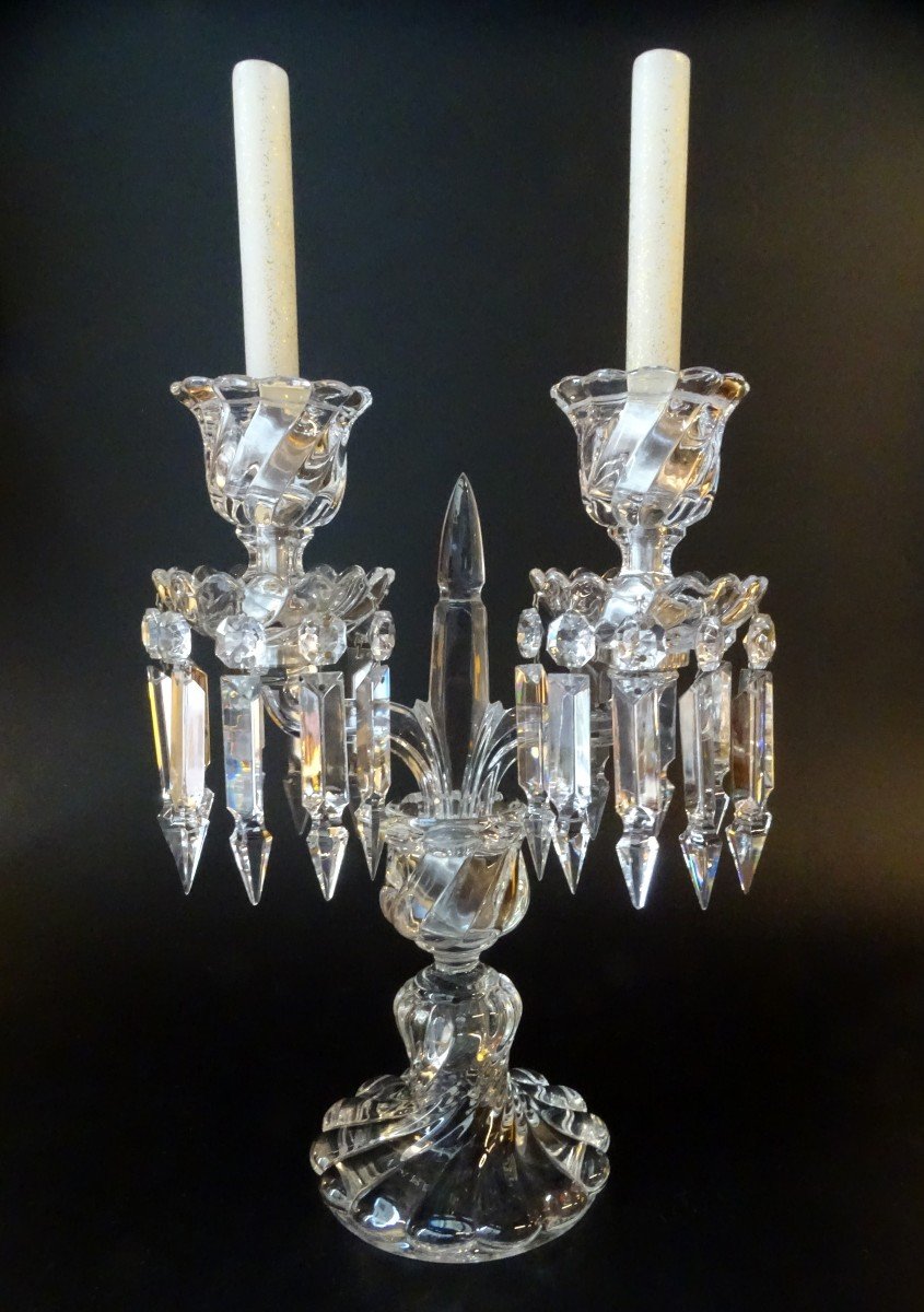 Baccarat Crystal Candelabra / Girandole 20th-photo-2