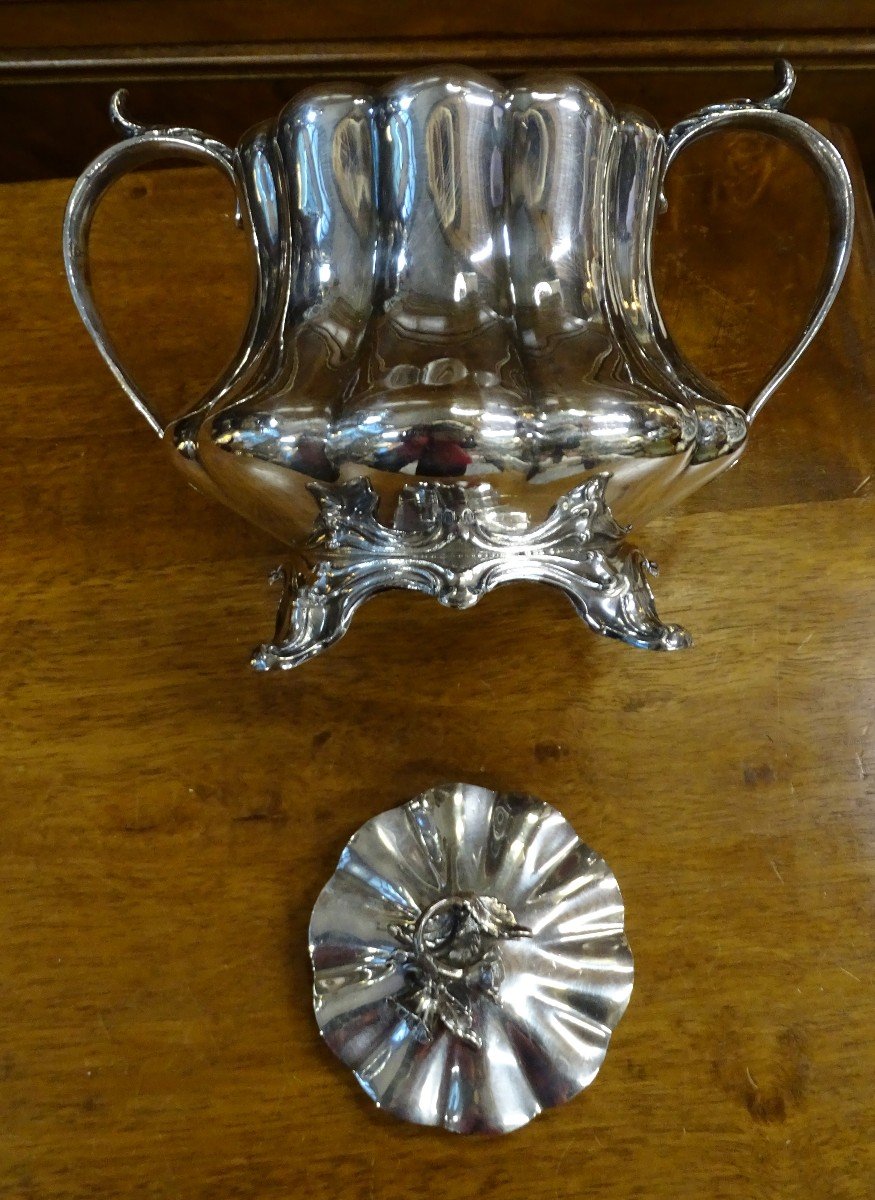 Shaw And Fisher Sheffield Silver Plated Teapot And Sugar Bowl-photo-2