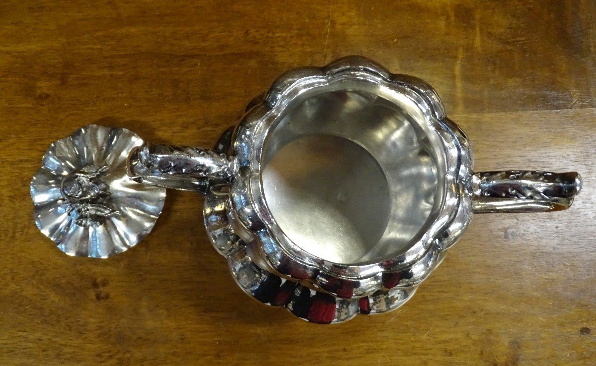 Shaw And Fisher Sheffield Silver Plated Teapot And Sugar Bowl-photo-3