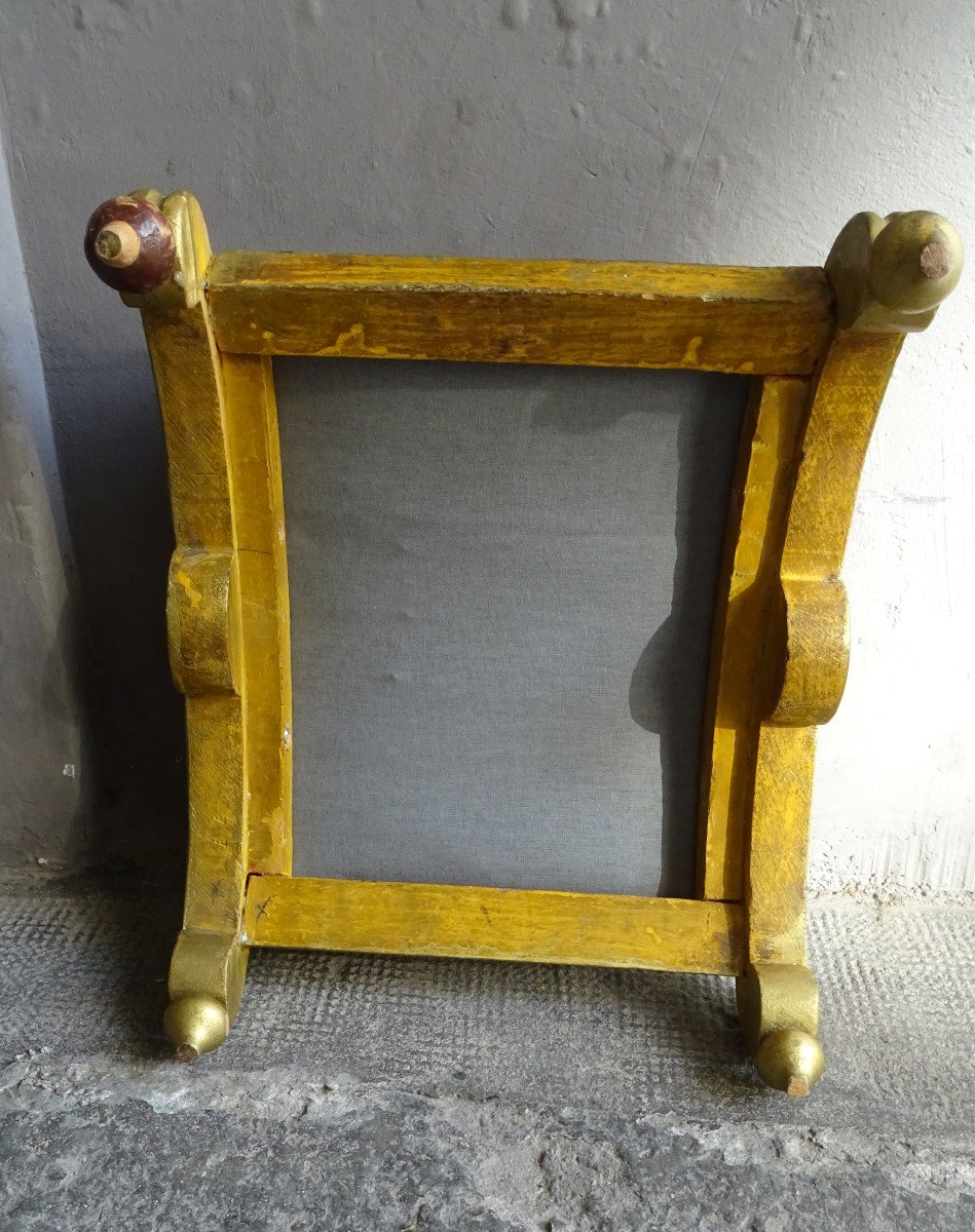 Small Gilded Wooden Footstool 1900-photo-4