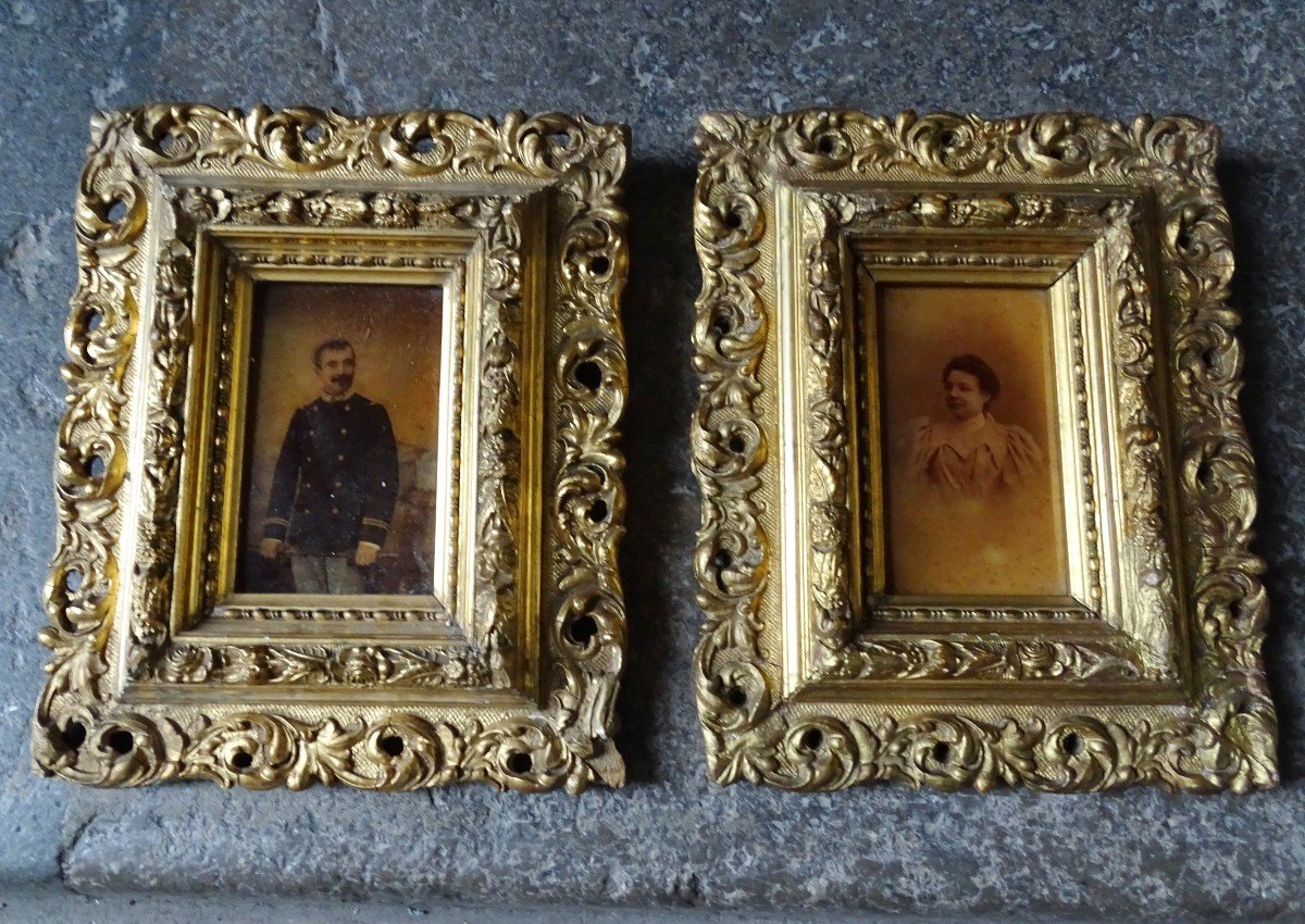 Gilded Wood And Stucco Photo Frames Late 19ème/1900