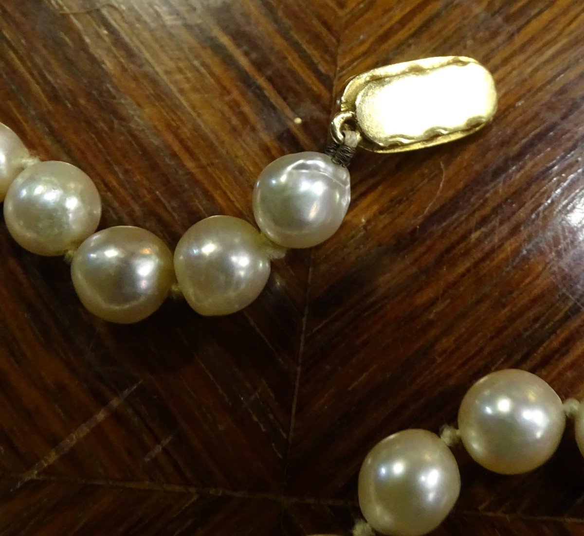 Cultured Pearl And Gold Necklace 1960-photo-4