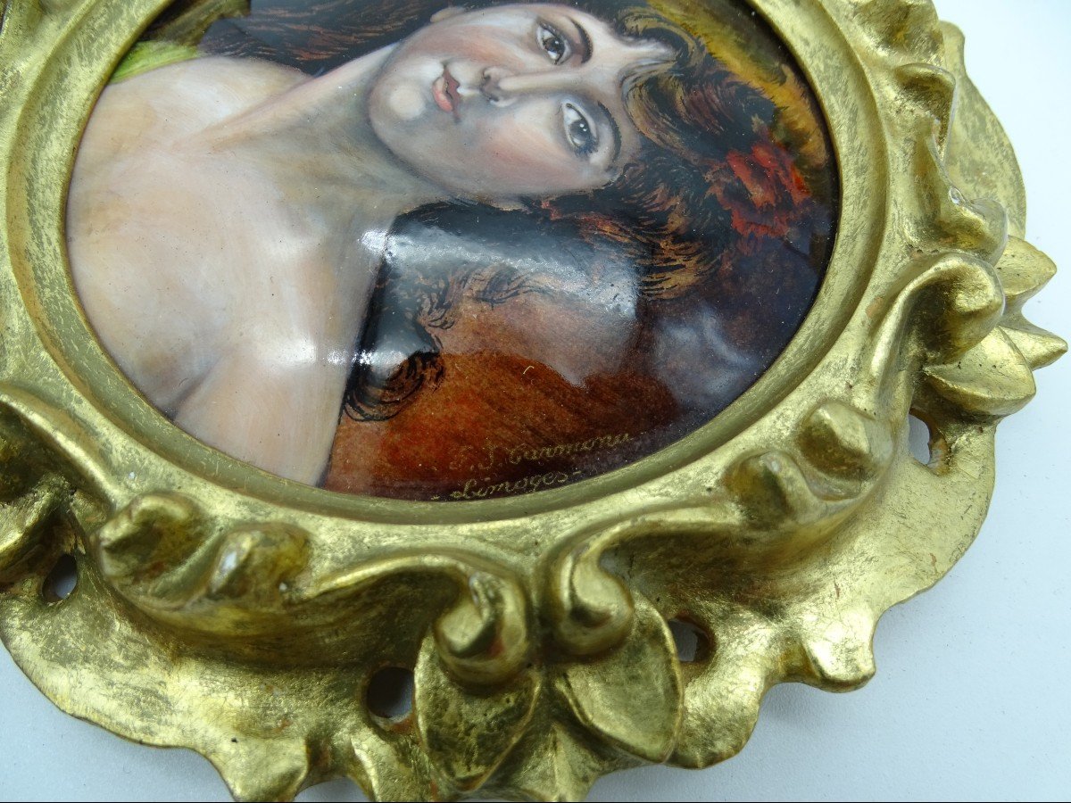 Limoges Enamel Portrait 20th-photo-2