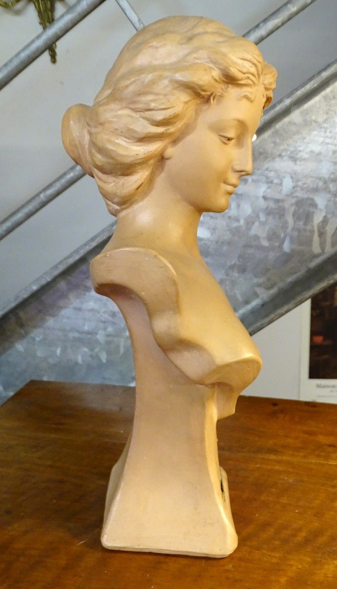 Bust Of A Young Woman In Terracotta 1900-photo-4