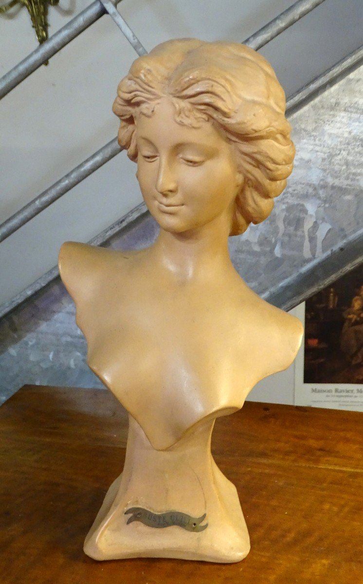 Bust Of A Young Woman In Terracotta 1900-photo-3