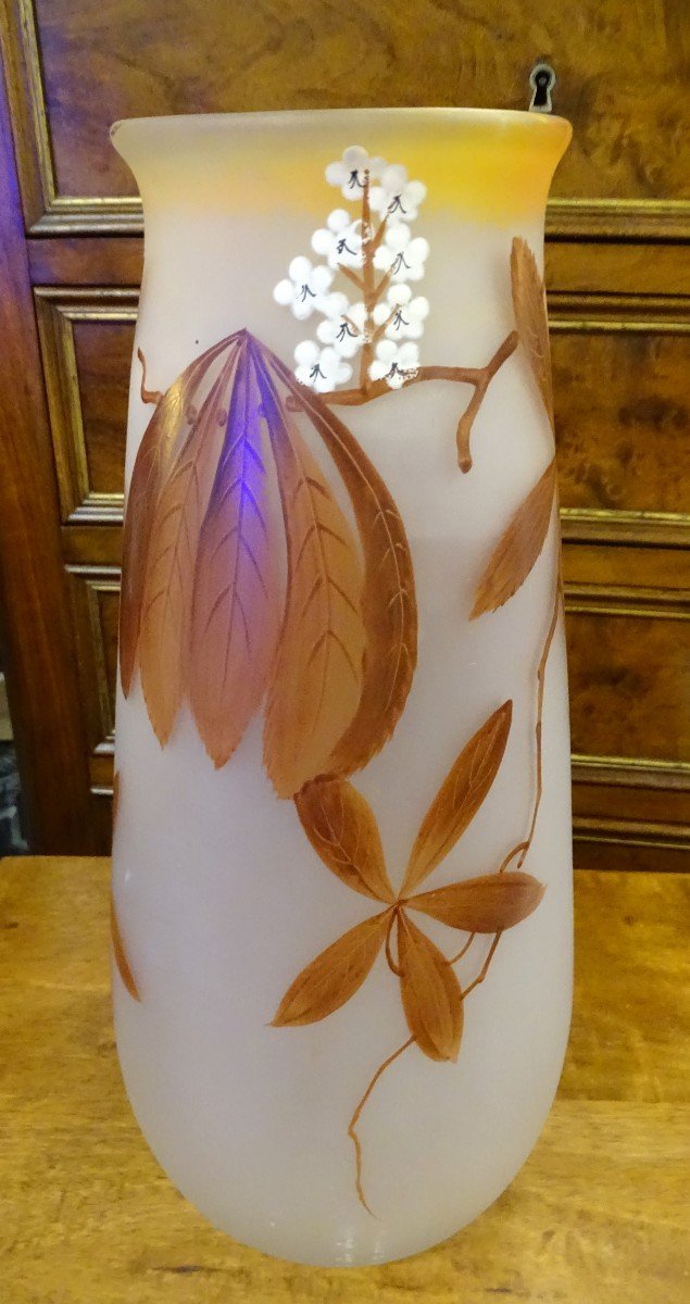 Attributed To Legras Large Vase Art Nouveau