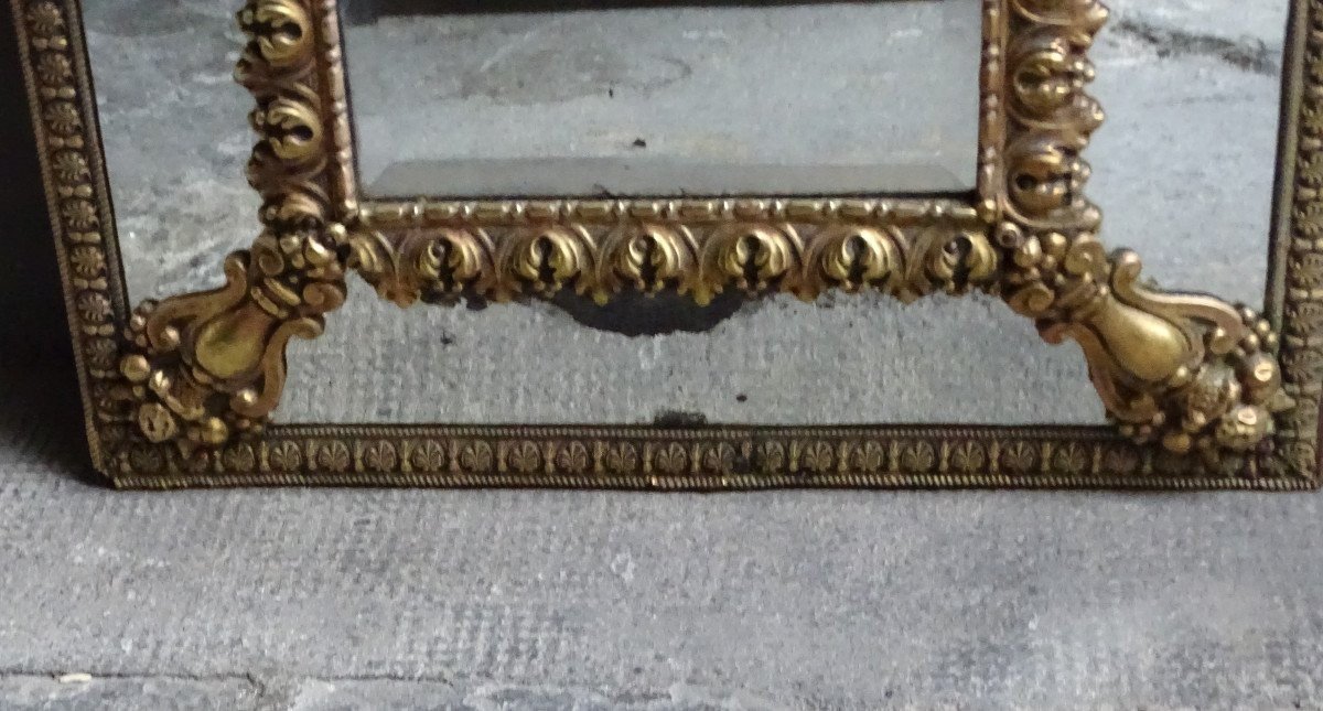 Napoleon III Mirror In Embossed Brass-photo-4