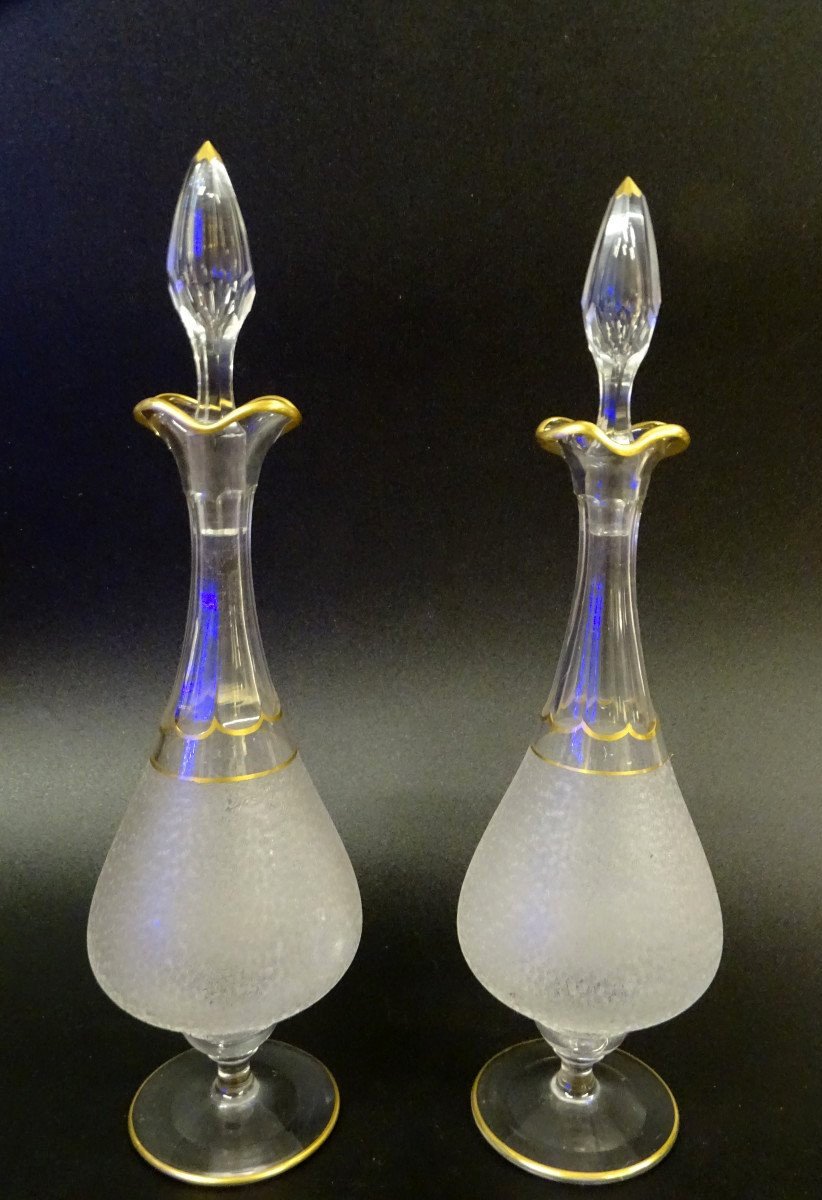 Pair Of Crystal Cruets Napoleon III