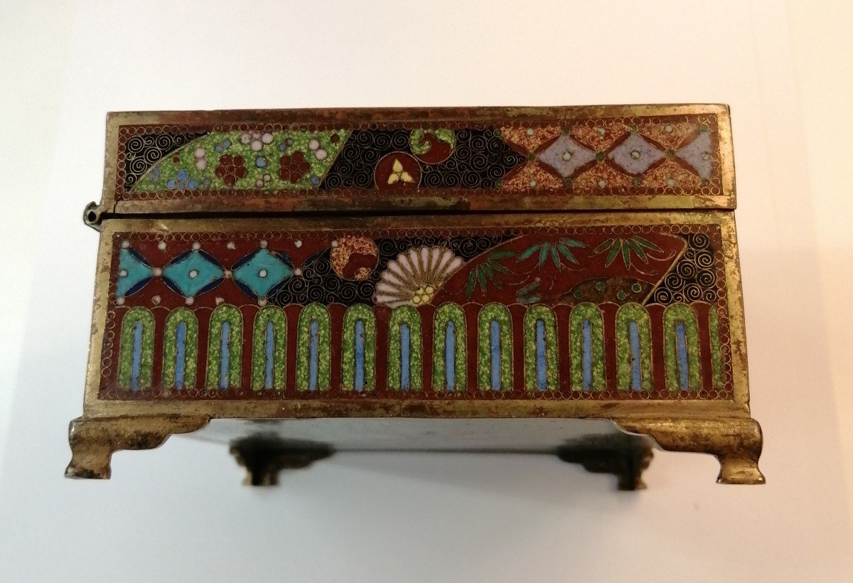 Japanese Cloisonne Box Meijy Period -photo-3