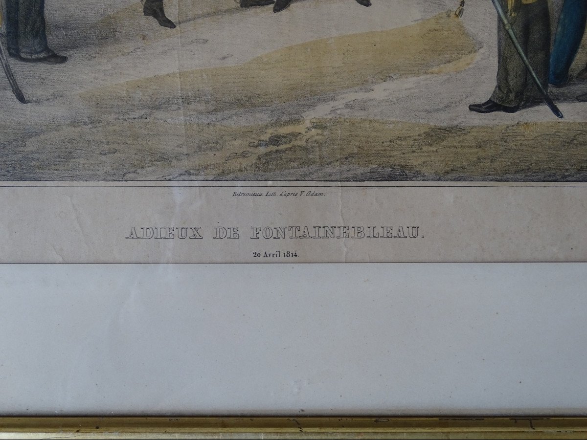 The Farewells Of Fontainebleau Lithography 19th-photo-1