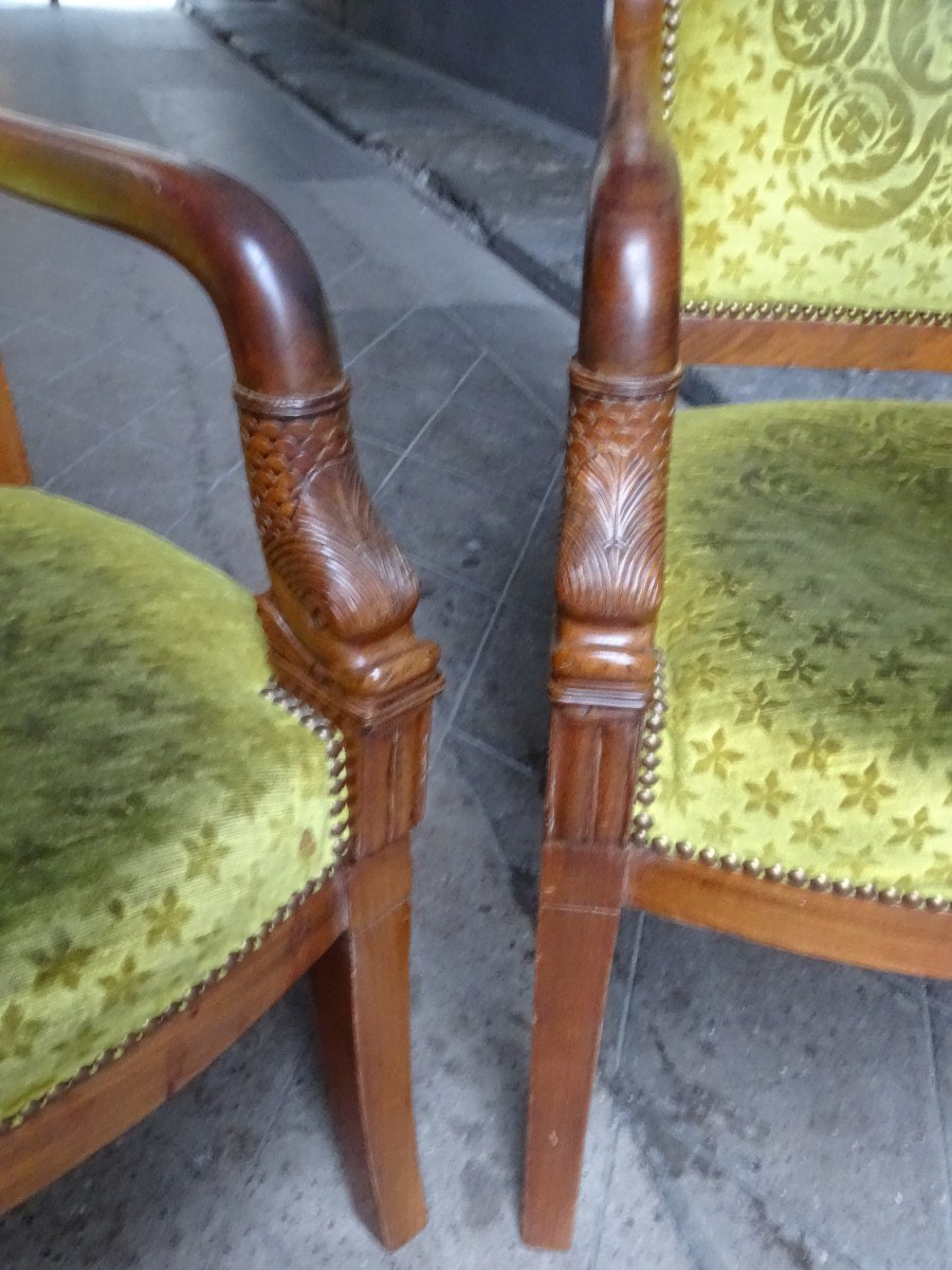 Pair Of Empire Mahogany Dolphin  Armchairs-photo-4