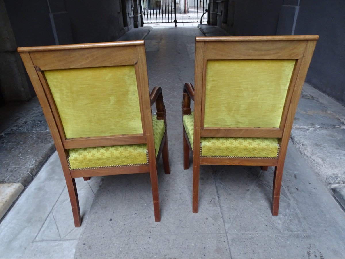 Pair Of Empire Mahogany Dolphin  Armchairs-photo-4