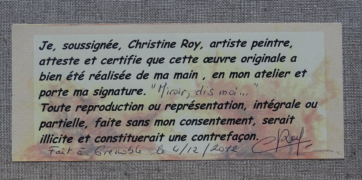 Christine Roy  Huile Sur Toile "Miroir Dis-moi ..."-photo-4