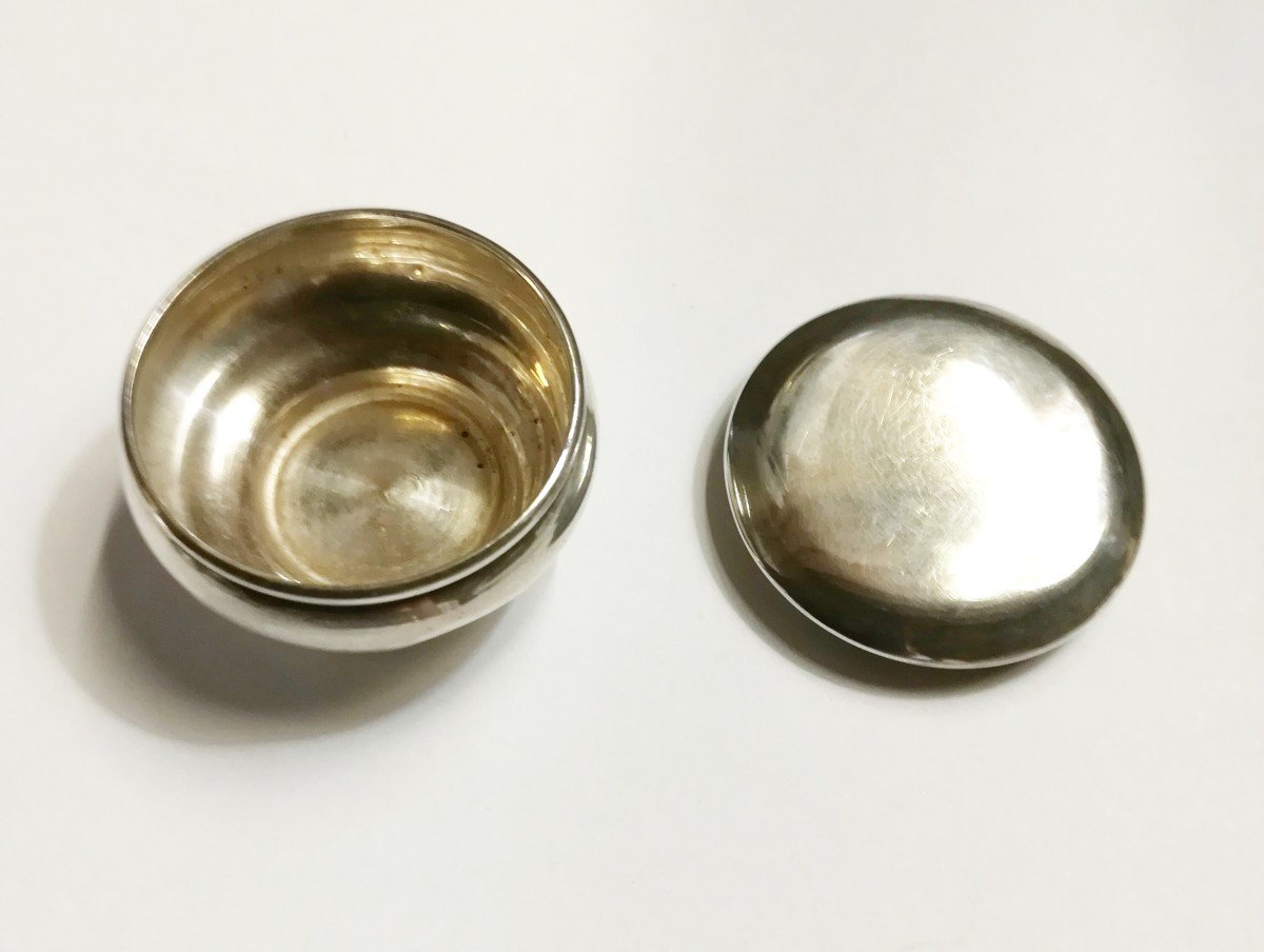 Small Pill Box In Silver 20th-photo-2