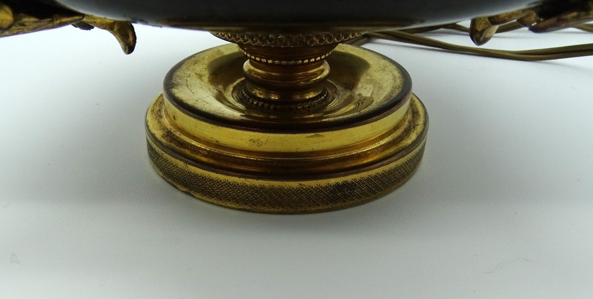 Lamp With 2 Lights In Bronze, Brass And Marble Years 30/50-photo-3