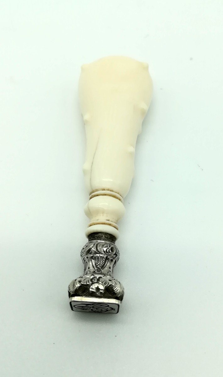 Seal In Ivory And Silver 1900/1920-photo-3