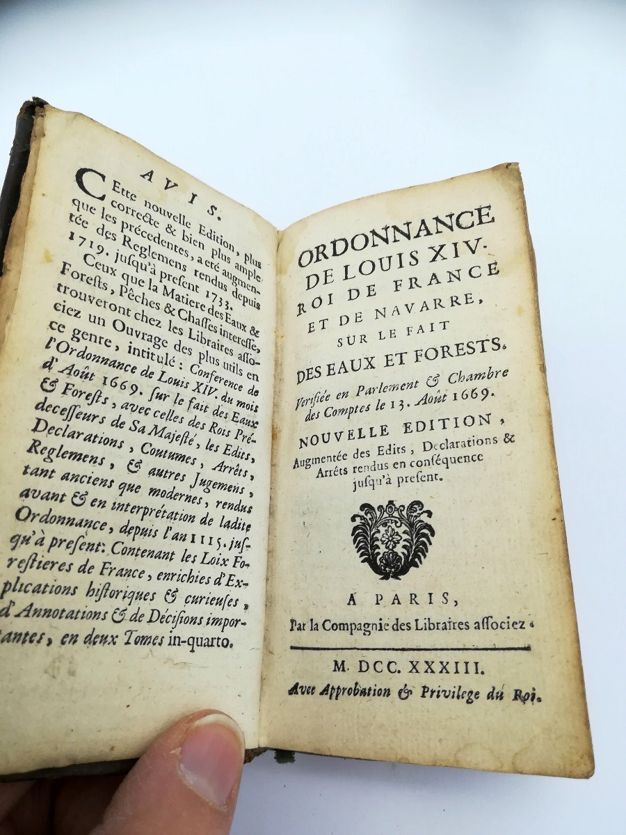 Ordonnance De Louis XIV sur les Eaux Et Forêts Paris 1733