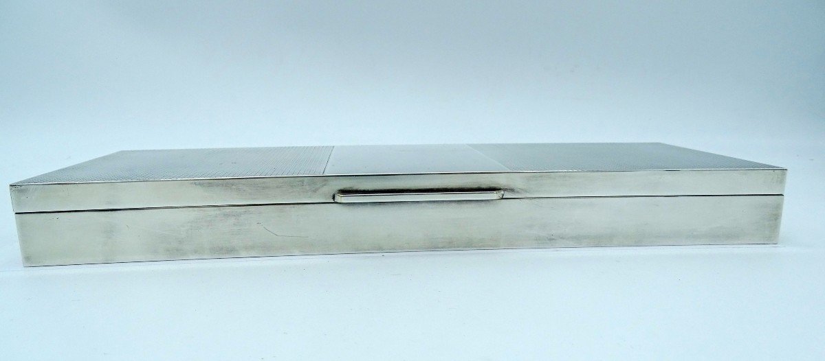 Large Silver Plated Box Signed Crevillen Paris 1970-photo-3